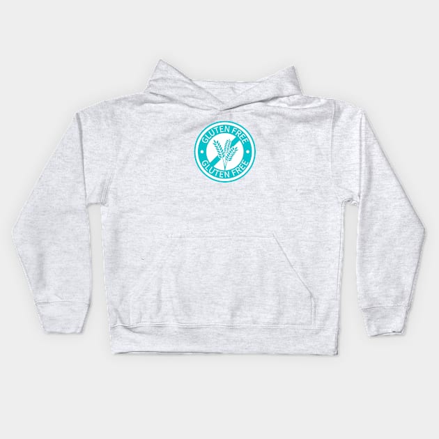 Light blue gluten free logo Kids Hoodie by Gluten Free Traveller